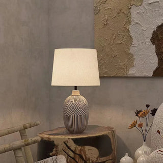 Alex Antique Ceramic Table Lamp Modern  Minimalist Round Flush Mount