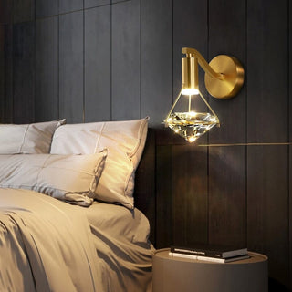 Emil Diamond Sconce Modern  Vintage Brass Accent Lighting