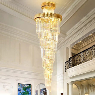 Safa Spiral Chandelier Opulent Modern  Sleek Linear Suspension Light
