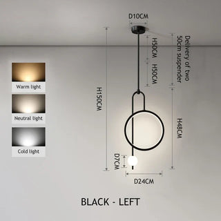 Modern Gold Ring Pendant Light Modern  Vintage Brass Accent Lighting