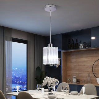 Modern Crystal Glass Pendant Light Modern  Sleek Linear Suspension Light