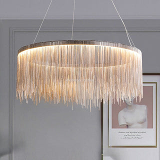 Nordic LED Chrome Round Chandelier Modern  Ultra Slim LED Panel Lighting