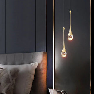Water Drop Crystal Pendant Refined Modern  Sculptural Spiral LED Fixture