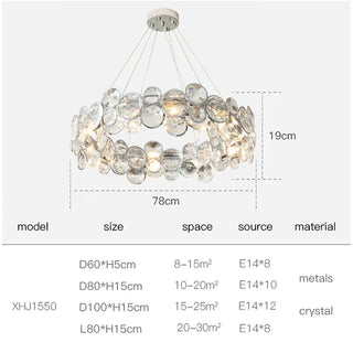 Balham Chandelier Modern  Chic Glass Globe Pendant