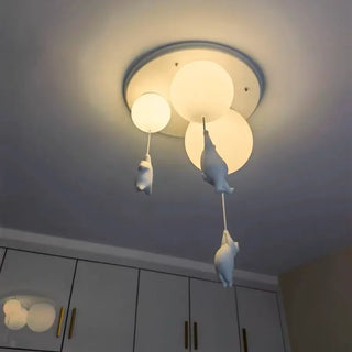 Balloon Bear Chandelier Modern  Vintage Brass Accent Lighting