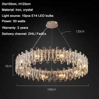 Bertie Chandelier Modern  Luxury Gold Frame Light Fitting