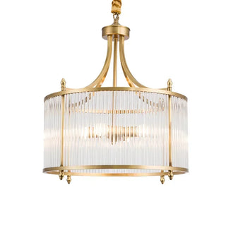 Grayson Golden Glass Chandelier Modern  Scandinavian Wooden Accent Light