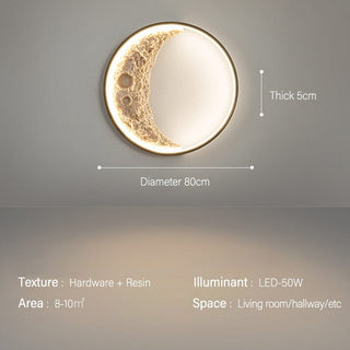 Half Moon Wall Lamp Modern  Sculptural Spiral LED Fixture