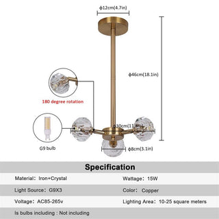 Hafsa Crystal LED Hanging Light Modern  Luxury Marble Base Table Lamp