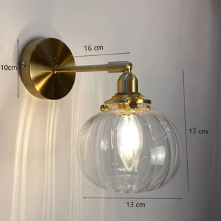 Orla Glass Wall Lamp Modern  Ornate Antique Finish Fixture