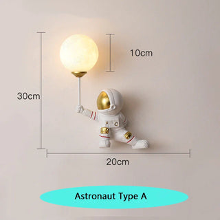 Astronaut Nursery Room Wall Light Modern Geometric Design Lamp