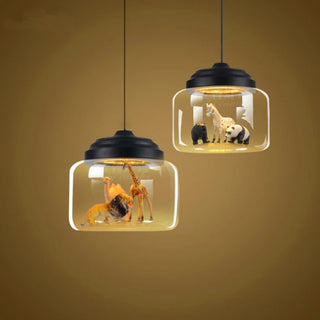 Animal Glass Pendant Modern  Rustic Industrial Hanging Lamp