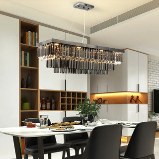 Katie Black Crystal Chandelier Modern  Rustic Industrial Hanging Lamp