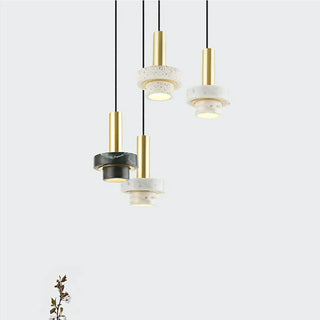 Cromwell Natural Marble Pendant Modern  Sleek Linear Suspension Light