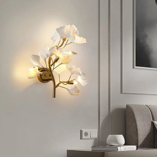 Jasmine Leaf Wall Lamp Modern  Ornate Antique Finish Fixture