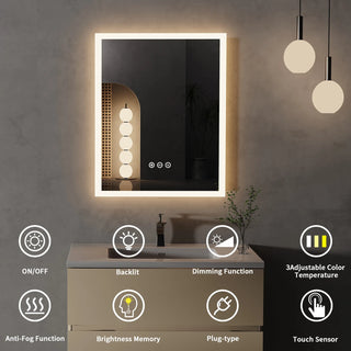 Ava Square Mirror Modern  Vintage Brass Accent Lighting