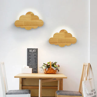 Cloud Wooden Wall Lights Modern  Ornate Antique Finish Fixture