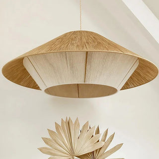 Selina Rattan Wabi Sabi Pendant Lights Premium Modern  Sculptural Spiral LED Fixture