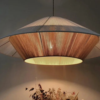 Selina Rattan Wabi Sabi Pendant Lights Premium Modern  Sculptural Spiral LED Fixture