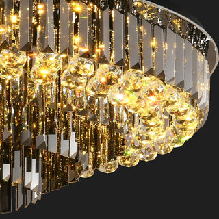 Meridian Black Crystal Chandelier Modern  Ornate Antique Finish Fixture