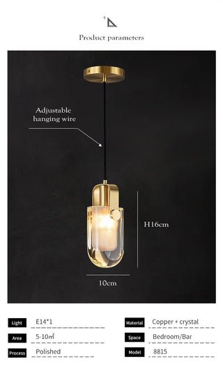 Leah Crystal Pendant Modern  Sleek Linear Suspension Light