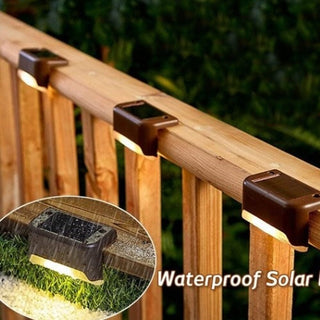 LED Solar Staircase Lights Modern Geometric Design Lamp