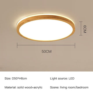 Ella Wooden Lamp Modern  Ultra Slim LED Panel Lighting