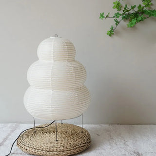 Japanese Wabi-sabi Tripod Floor Lamp Modern  Luxury Marble Base Table Lamp