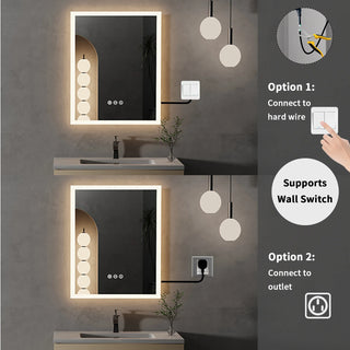 Ava Square Mirror Modern  Vintage Brass Accent Lighting