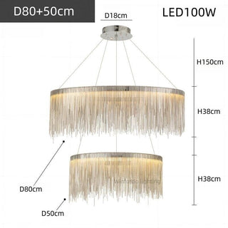 Nordic LED Chrome Round Chandelier Modern  Ultra Slim LED Panel Lighting