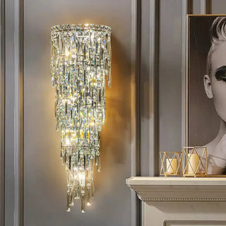 Crystal Rainfall Wall Lamp Modern Geometric Design Lamp