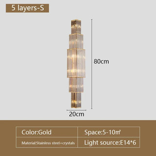 Opulent Pillar Crystal Wall Lamp Decorative Modern  Rustic Industrial Hanging Lamp
