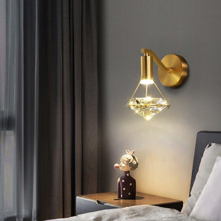 Emil Diamond Sconce Modern  Vintage Brass Accent Lighting