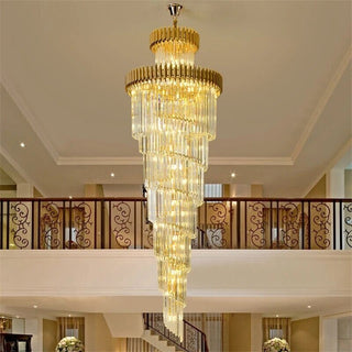Safa Spiral Chandelier Opulent Modern  Sleek Linear Suspension Light