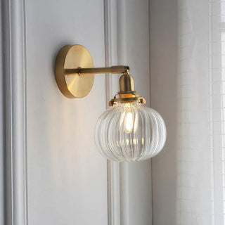 Orla Glass Wall Lamp Modern  Ornate Antique Finish Fixture