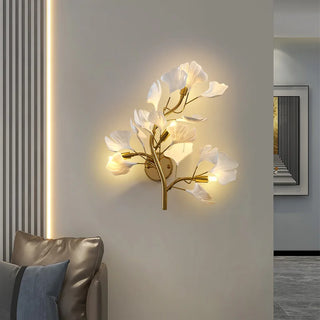 Jasmine Leaf Wall Lamp Modern  Ornate Antique Finish Fixture