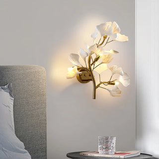 Jasmine Leaf Wall Lamp Modern  Ornate Antique Finish Fixture