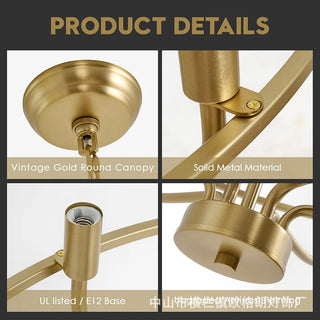 Declan Chandelier Modern  Luxury Gold Frame Light Fitting