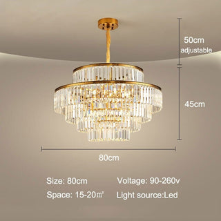 Mina Crystal Chandelier Modern  Sleek Linear Suspension Light