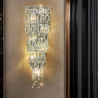 Crystal Rainfall Wall Lamp Modern Geometric Design Lamp