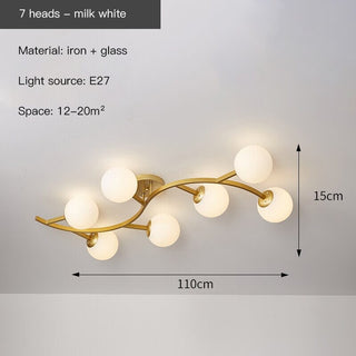 Tree Branch Ceiling Lamp Modern  Chic Glass Globe Pendant