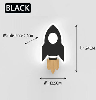 Cartoon Rocket LED Wall Lamp Modern  Luxury Marble Base Table Lamp