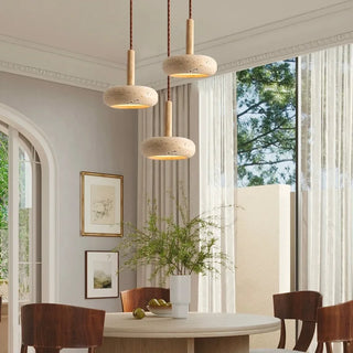 Moorgate Japanese Stone Wood Chandelier Modern  Contemporary Crystal Statement Fixture