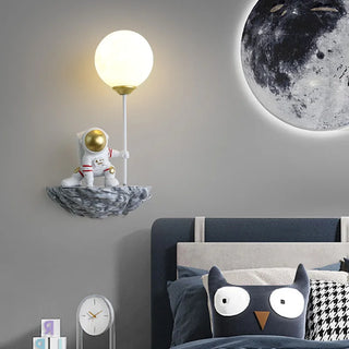 Astronaut Nursery Room Wall Light Modern Geometric Design Lamp