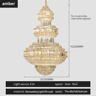 Zynella Royal Crystal Chandelier Refined Modern  Ultra Slim LED Panel Lighting