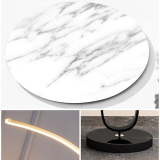 Klevin Marble Tray Floor Lamp Modern  Sculptural Spiral LED Fixture