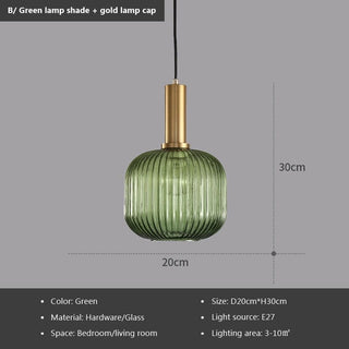 Rosalie Fluted Glass Pendants Opulent Modern Geometric Design Lamp