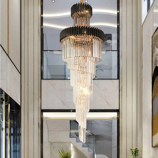 Safa Spiral Chandelier Opulent Modern  Sleek Linear Suspension Light