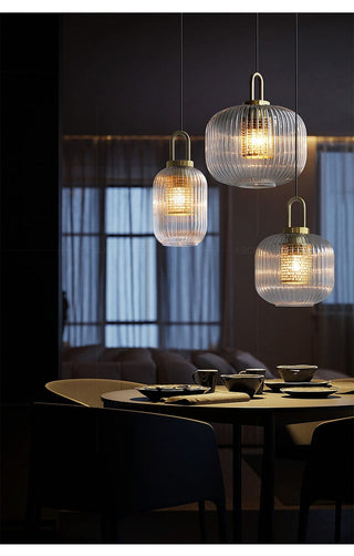 St Pauls Fluted Glass Pendant Artistic Modern  Timeless Lantern Style Wall Lamp