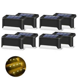 LED Solar Staircase Lights Modern Geometric Design Lamp